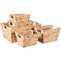 Multicolored Baskets Design Imports Water Hyacinth Set of 5 Basket