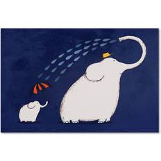 Posters Trademark Fine Art Carla Martell 'Umbrella Elephant' Canvas Art,16x24 Poster