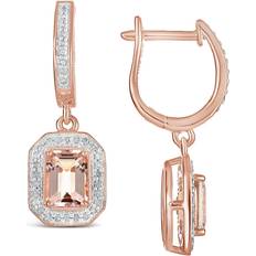 Macy's Drop Earrings - Rose Gold/Morganite/Diamonds