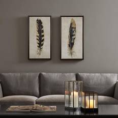 Urban Habitat Gilded Feathers 2-pc. Canvas Wall Wall Decor