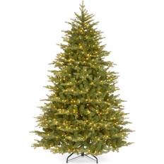 7 foot artificial tree National Tree Company Pre-Lit Nordic Spruce Medium Hinged Green Christmas Tree 90"