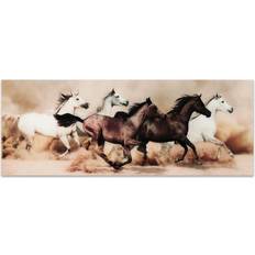 Glass Framed Art Empire Art Direct Wild Horses Stampede Framed Art 160x61cm