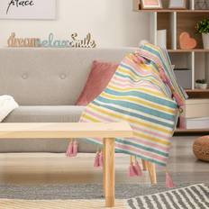 LR Home Striped Blankets Yellow, Blue, Pink (152.4x127cm)