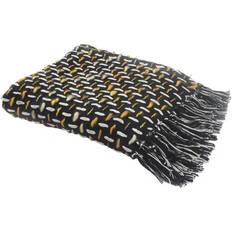 LR Home Modern Interwoven Blankets Black, Gold (152.4x127cm)
