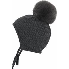 Babyer Solhatter mp Denmark Chunky Oslo Baby Hat w. Real F - Dark Grey Melange (10-97506-497)