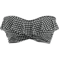 Elastane/Lycra/Spandex Bikinis Freya Check in Bandeau Bikini Top - Monochrome