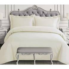 Egyptian Cotton Duvet Covers Tribeca Living 600 Thread Count King Duvet Cover Set in Ivory Duvet Cover Ivory (279.4x243.84)