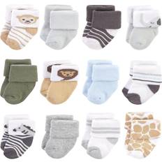 Hudson Baby Cotton Rich Newborn & Terry Socks 12-pack - Boy Safari (10753999)