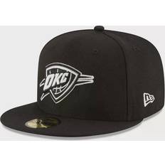 New Era Oklahoma City Thunder Black & White Logo 59FIFTY Fitted Hat Sr