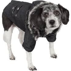 Petlife Ruff-Choppered Denim Fashioned Wool Dog Coat Jacket S