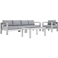 Silver Outdoor Lounge Sets modway Shore Outdoor Lounge Set