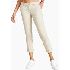 Chinos - Women Pants Tommy Hilfiger Flex Hampton Cuffed Chino Straight Leg Pants - Khaki