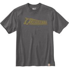 Hombre - Rojo Ropa Carhartt Core Logo Camiseta Gris Oscuro T.m S1103361RHM