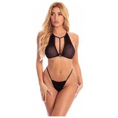 Pink Lipstick The Real Me 2-pcs Bralette Set Black Onesize