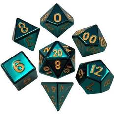 Metal dice Metal Turquoise Polyhedral Metal 16mm Rollespils Terning Sæt Metallic Dice Games