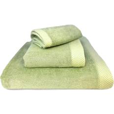 Bamboo Bath Towels BedVoyage Luxury Viscose from Bamboo Cotton Towel Set 3 Piece Sage Bath Towel Green