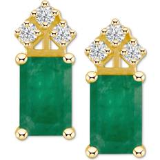 Macy's Green Earrings Macy's Crown Stud Earrings - Gold/Ruby/Diamonds