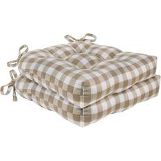 Cotton Chair Cushions Achim Buffalo Check Chair Cushions Multicolor, White, Brown (40.64x38.1)