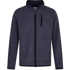 Weird Fish Men Jumpers Weird Fish Rossten Full Zip Grid Fleece - Washed Black