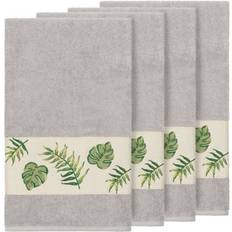 Palm Fronds Embroidered Light Grey Bath Towel Gray (68.58x137.16cm)