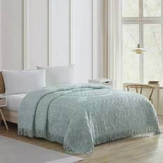 Beatrice Home Fashions Medallion Chenille Sängöverkast Blå (274.32x243.84cm)