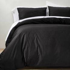 Supima Washed Sateen Duvet Cover Black (243.84x233.68cm)