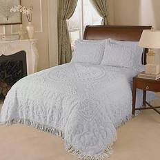 Hemtextil Beatrice Home Fashions Medallion Chenille Sängöverkast Grå (274.32x243.84cm)