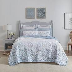 Cotton Quilts Laura Ashley Flora Quilts Blue (264.16x243.84)