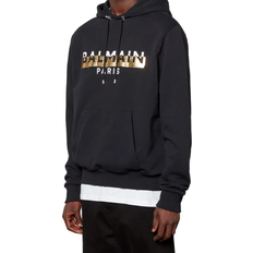 Suéteres Balmain Foil Tape hoodie - Black/White/Gold