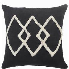 LR Home Tufted Diamond Complete Decoration Pillows Black, White (50.8x50.8cm)