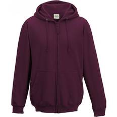 AWDis Plain Hooded Full Zip Hoodie - Burgundy