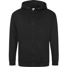 AWDis Plain Hooded Full Zip Hoodie - Deep Black