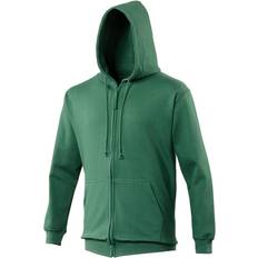 AWDis Plain Hooded Full Zip Hoodie - Bottle Green