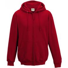 AWDis Plain Hooded Full Zip Hoodie - Fire Red