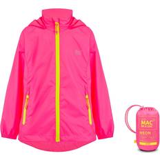 Removable Hood Rainwear Mac in a Sac Kid's Origin Mini Packable Waterproof Jacket - Neon Pink