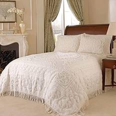 Beatrice Home Fashions Medallion Chenille Bedspread Beige, White (299.72x)
