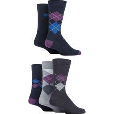 FARAH Patterned Striped and Argyle Cotton Men's Socks 5-pack - Argyle Navy