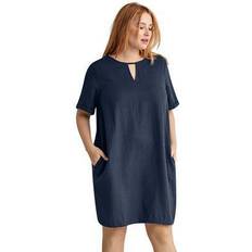 Ellos Plus Women's Linen-Blend A-Line Dress in (Size 24)