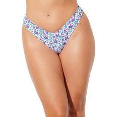 Blue Bikini Bottoms Plus Women's High Leg Cheeky Bikini Brief by Swimsuits For All in (Size 14)