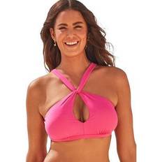 Pink Bikini Tops Plus Women's Expert Multi-Way Bikini Top by Swimsuits For All in Coral (Size 12)