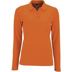 Sol's Women's Perfect Long Sleeve Pique Polo Shirt - Orange