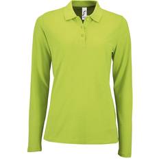 Sol's Women's Perfect Long Sleeve Pique Polo Shirt - Apple Green