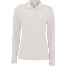 Sol's Women's Perfect Long Sleeve Pique Polo Shirt - White