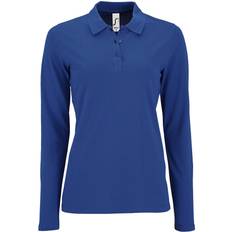 Sol's Women's Perfect Long Sleeve Pique Polo Shirt - Royal Blue