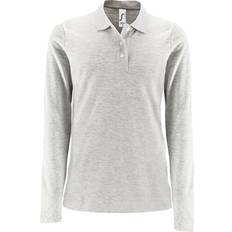 Sol's Women's Perfect Long Sleeve Pique Polo Shirt - Ash