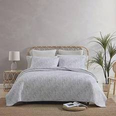 Queen quilt Tommy Bahama Distressed Water Leaves Full Queen Quilt Set in Grey Quilts Gray