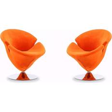 Orange Lounge Chairs Manhattan Comfort Tulip Lounge Chair 81cm 2pcs