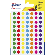 Multifärgade Etiketter Avery Round Labels 8mm 420-pack