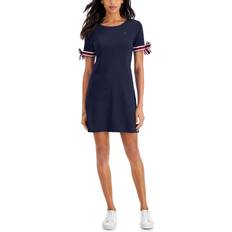 Tommy Hilfiger Tie Sleeve Scoop Neck Dress - Sky Captain