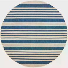 Blue - Round Carpets & Rugs Safavieh Courtyard Collection Beige, Blue